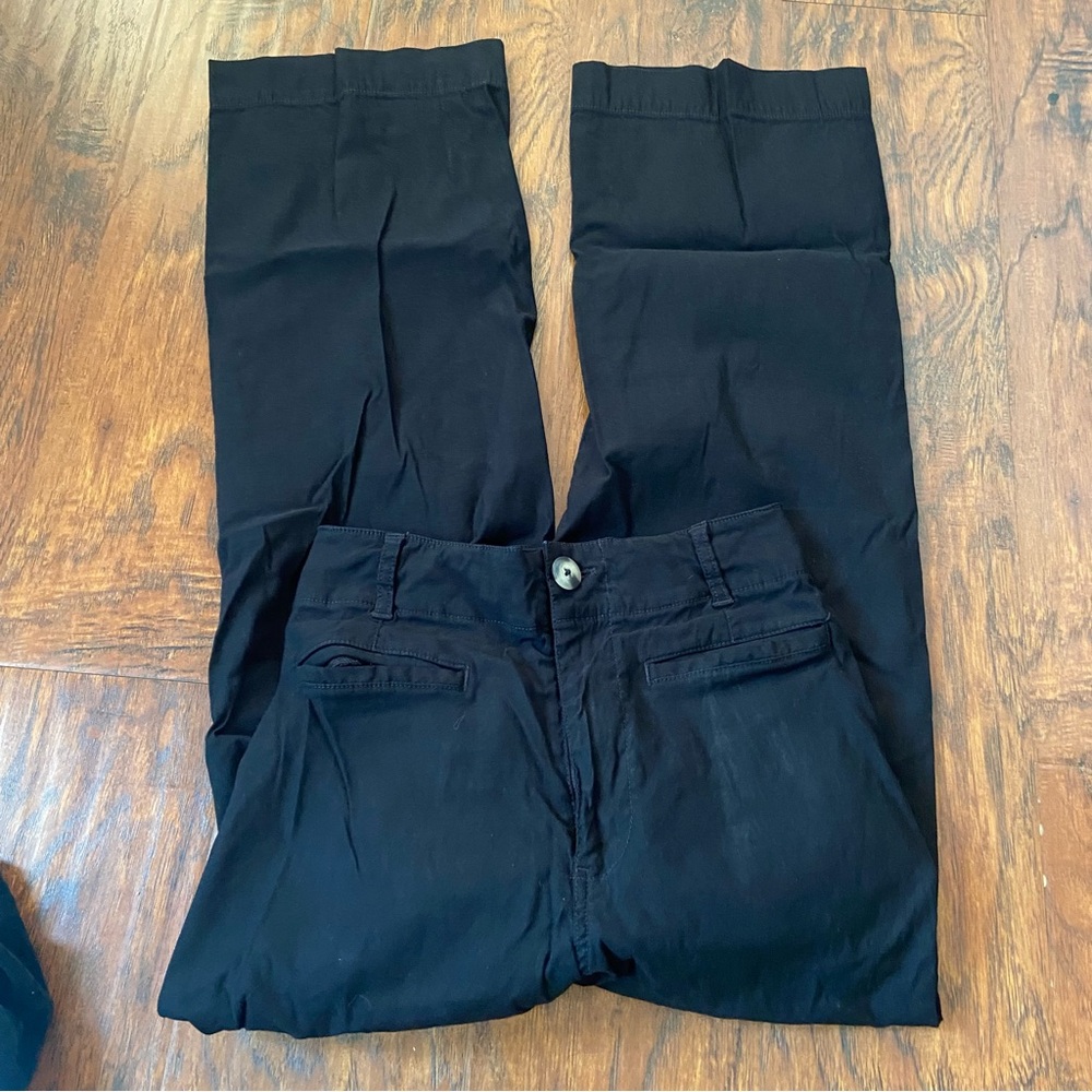 Maeve the Collette black high rise pants.